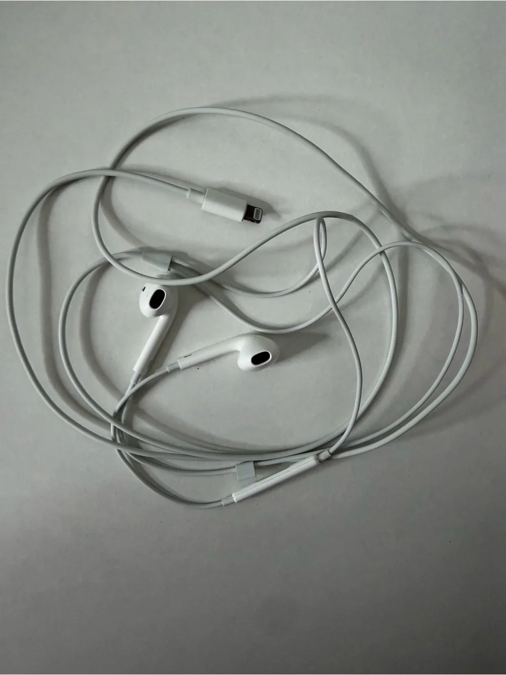 Apple White Lightning EarPods Wired Headphones & Lightning cable for charging